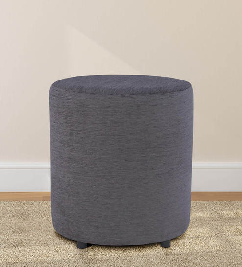 Solid Wooden Frame Fabric Pouffe -