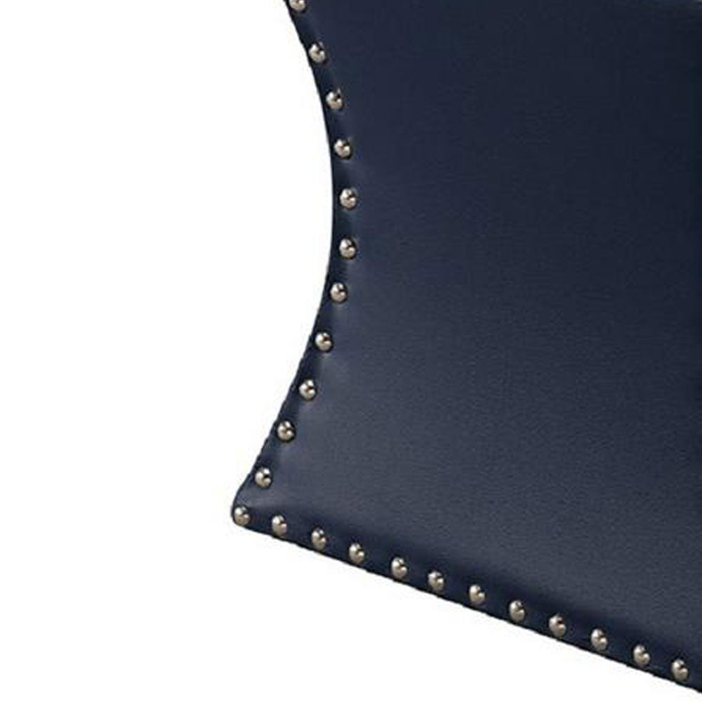 Solid Wooden Frame Leatherette Pouffe -