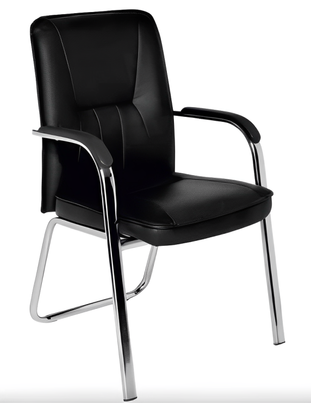 Office Visitor Chair with Arm Metal Frame Base