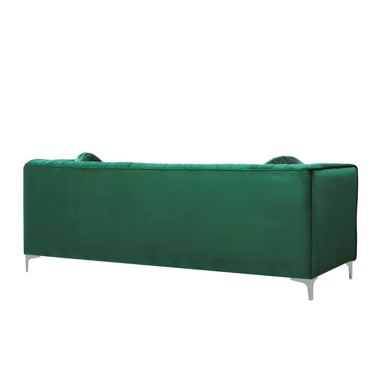 Velvet Tuxedo Arm Sofa -