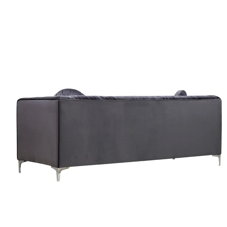 Velvet Tuxedo Arm Sofa -