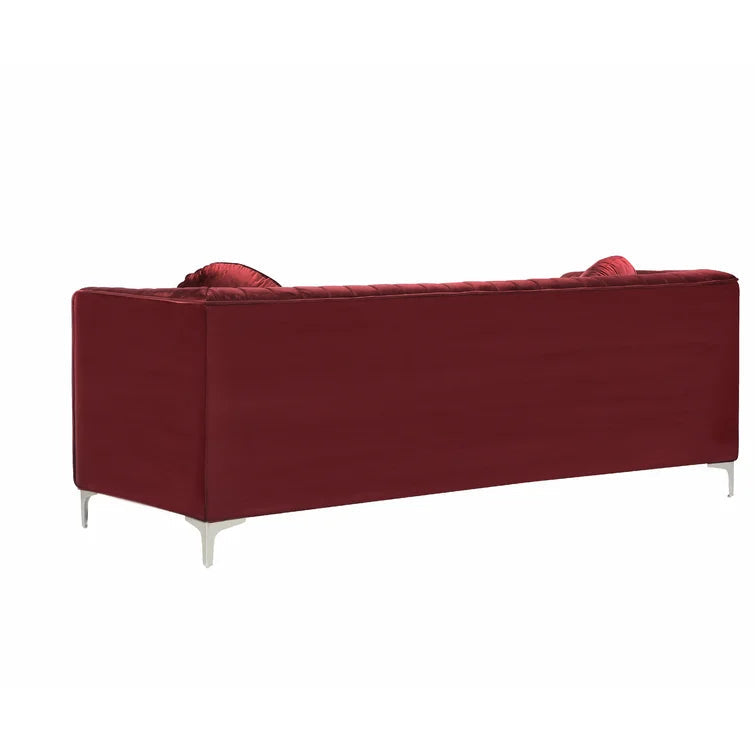 Velvet Tuxedo Arm Sofa -