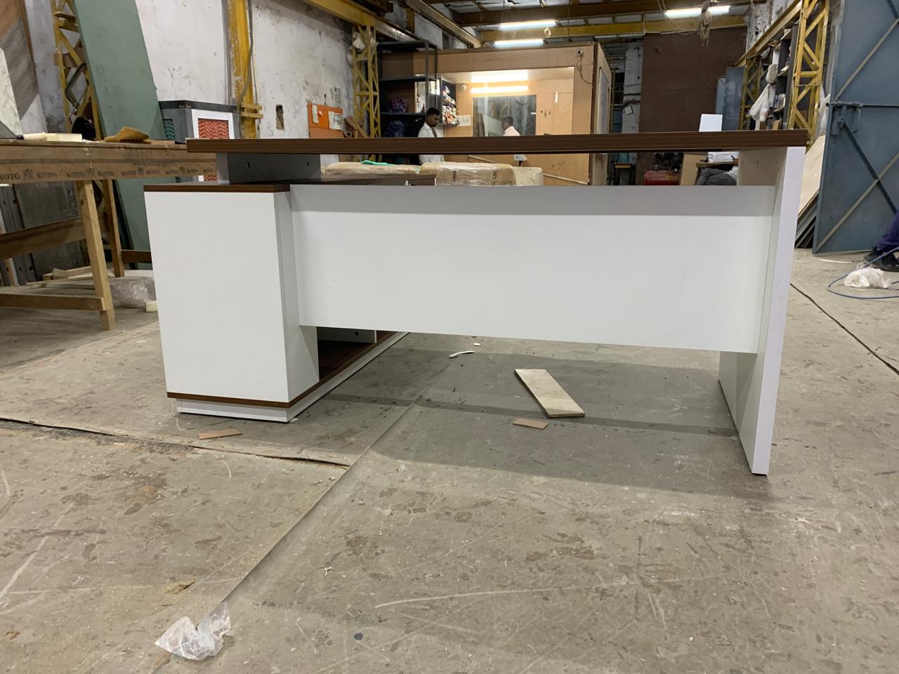 Director Table in Prelaminated Particle Board 3 Drawers and Open Space.