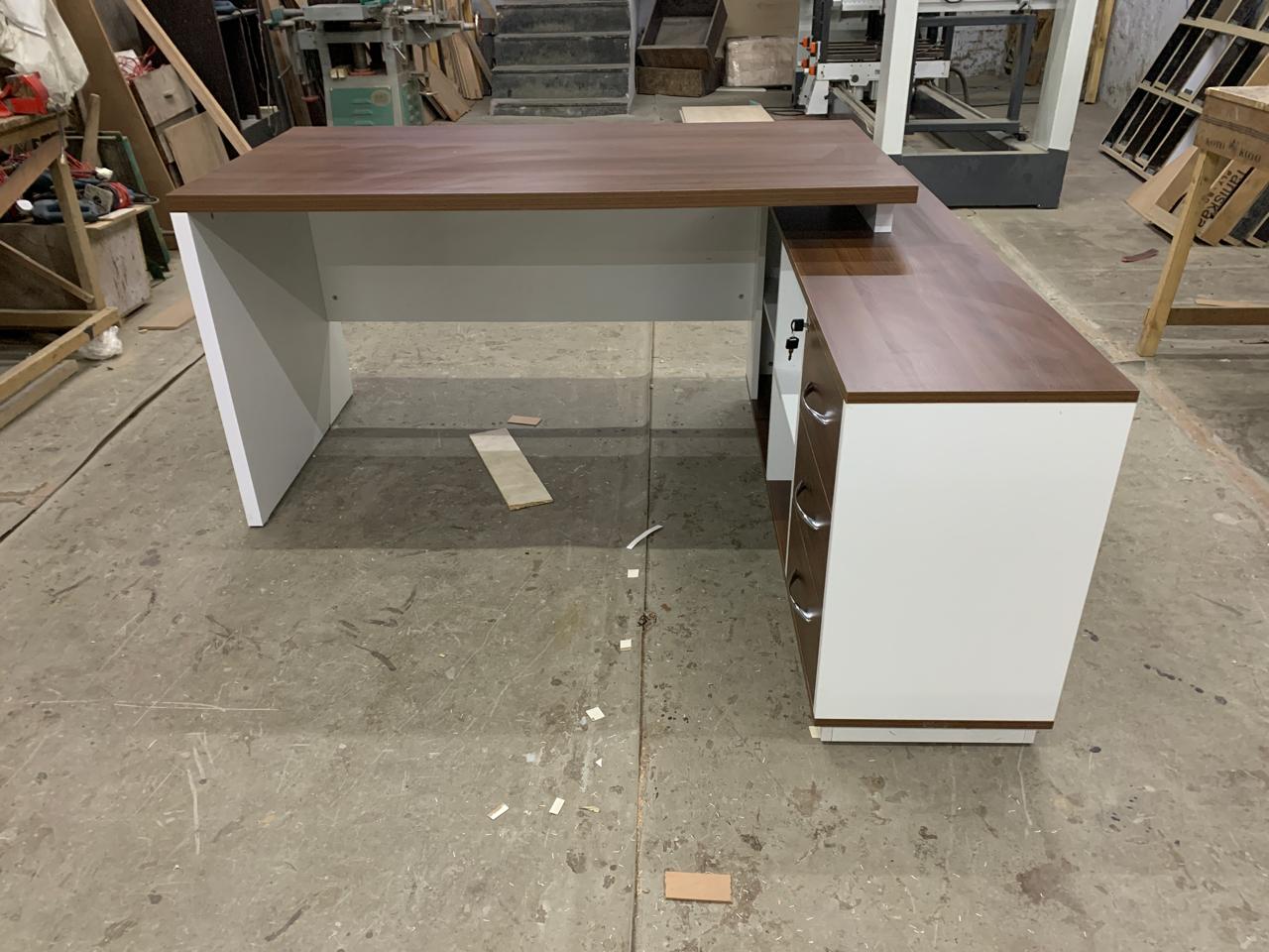 Director Table in Prelaminated Particle Board 3 Drawers and Open Space.