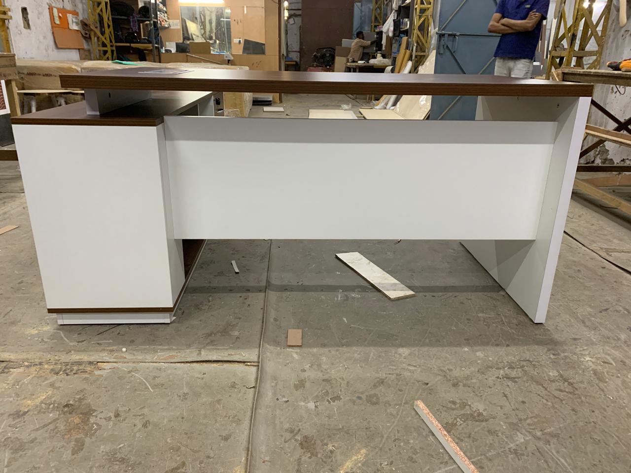 Director Table in Prelaminated Particle Board 3 Drawers and Open Space.