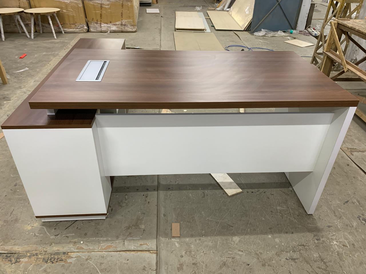 Director Table in Prelaminated Particle Board 3 Drawers and Open Space.