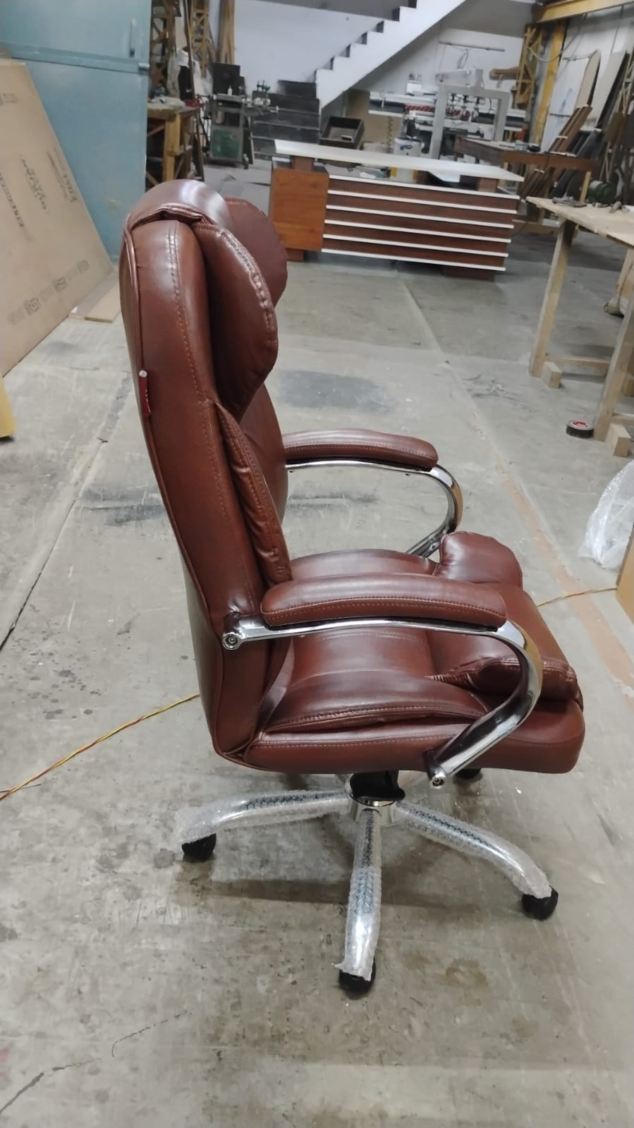 High Back Director Chair with Chrome Base