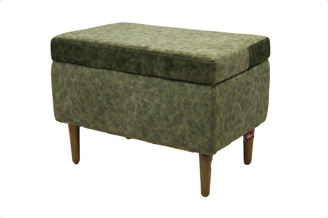 Wooden Frame Fabric Ottoman -