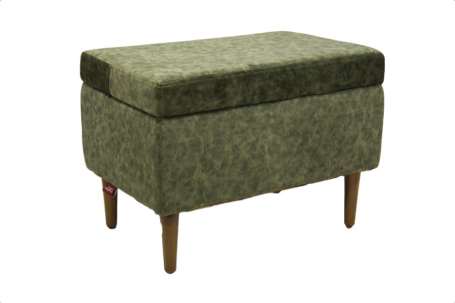 Wooden Frame Fabric Ottoman -