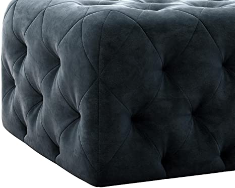 Wooden Frame Fabric Wide Ottoman -