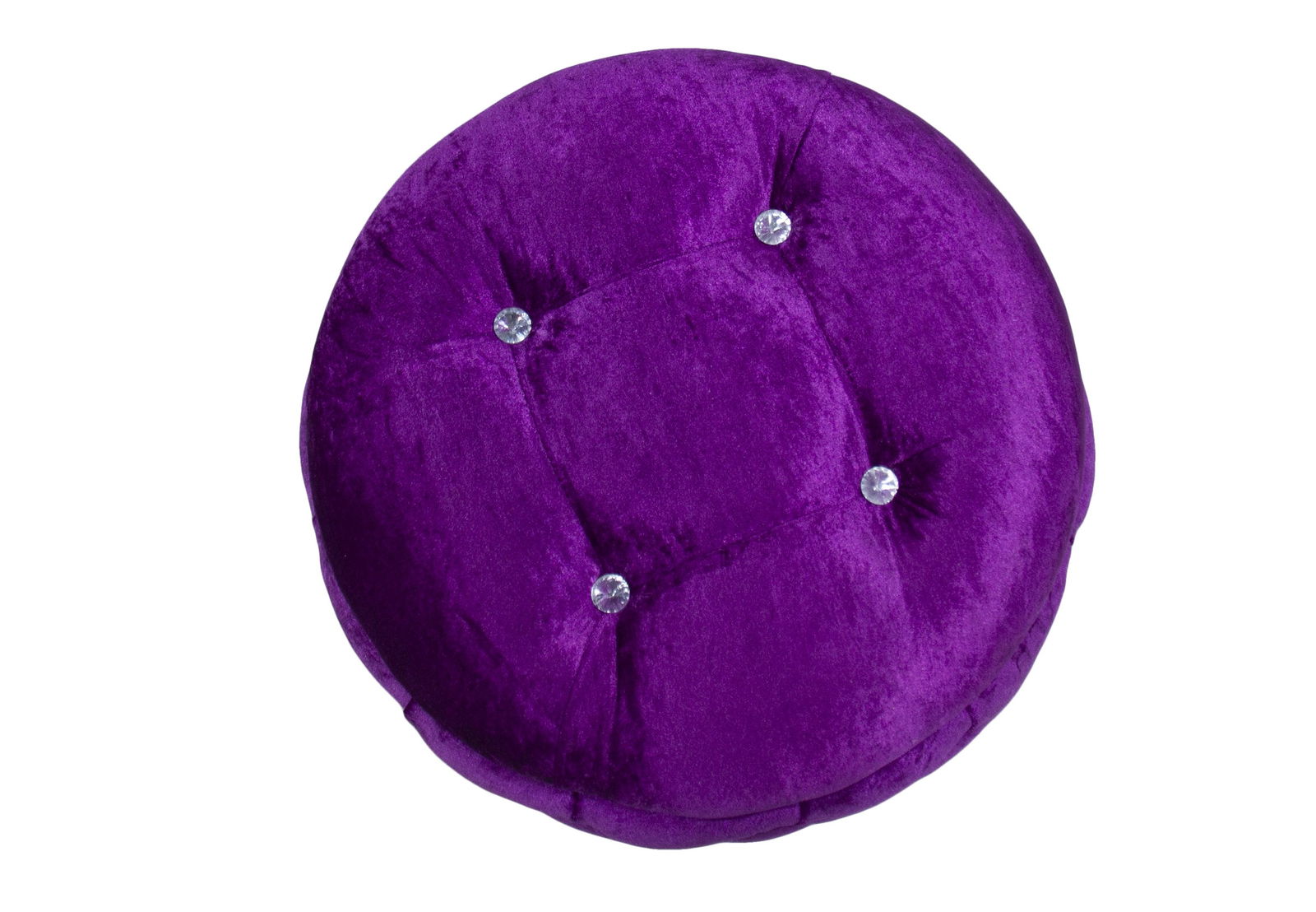 Wooden Frame Velvet Pouffe -