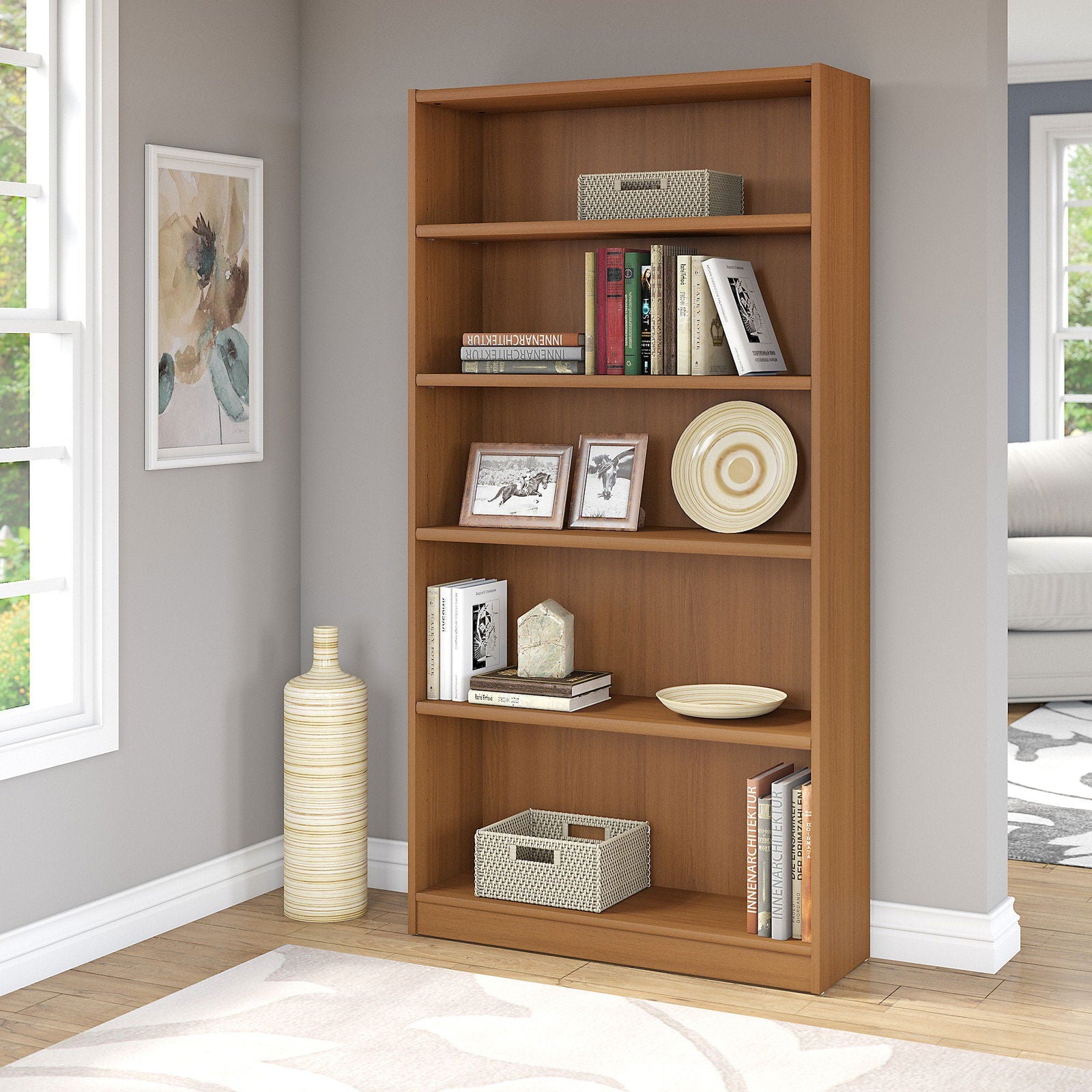 Wooden Open Book Shelf -