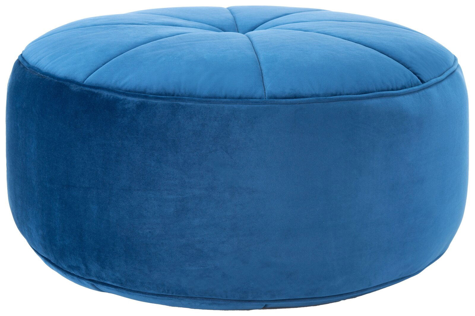 Wooden Ottoman With Fabric Upholstery -