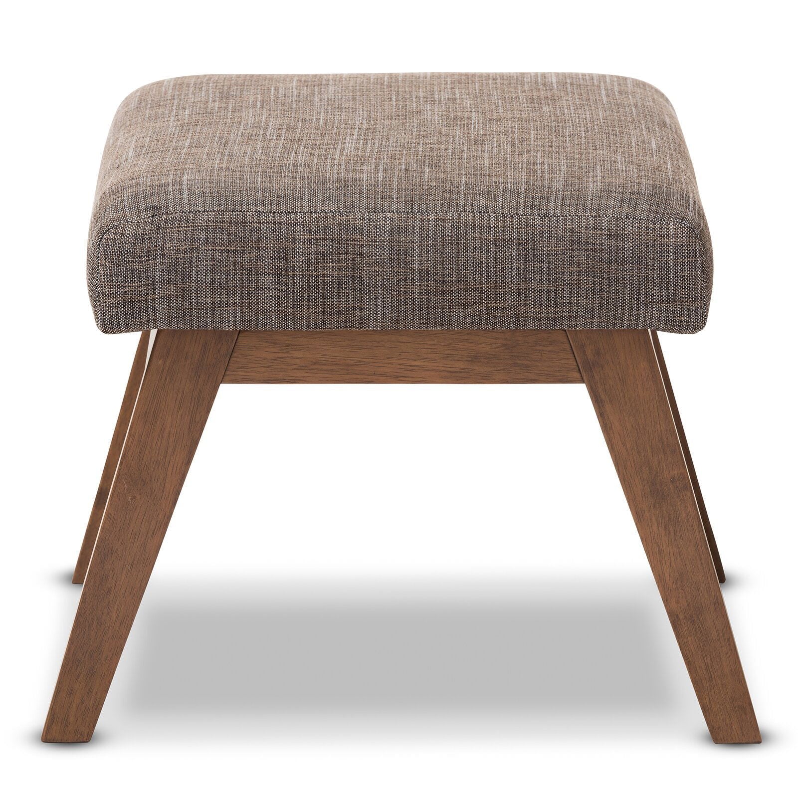 Wooden Ottoman with Fabric Upholstery -