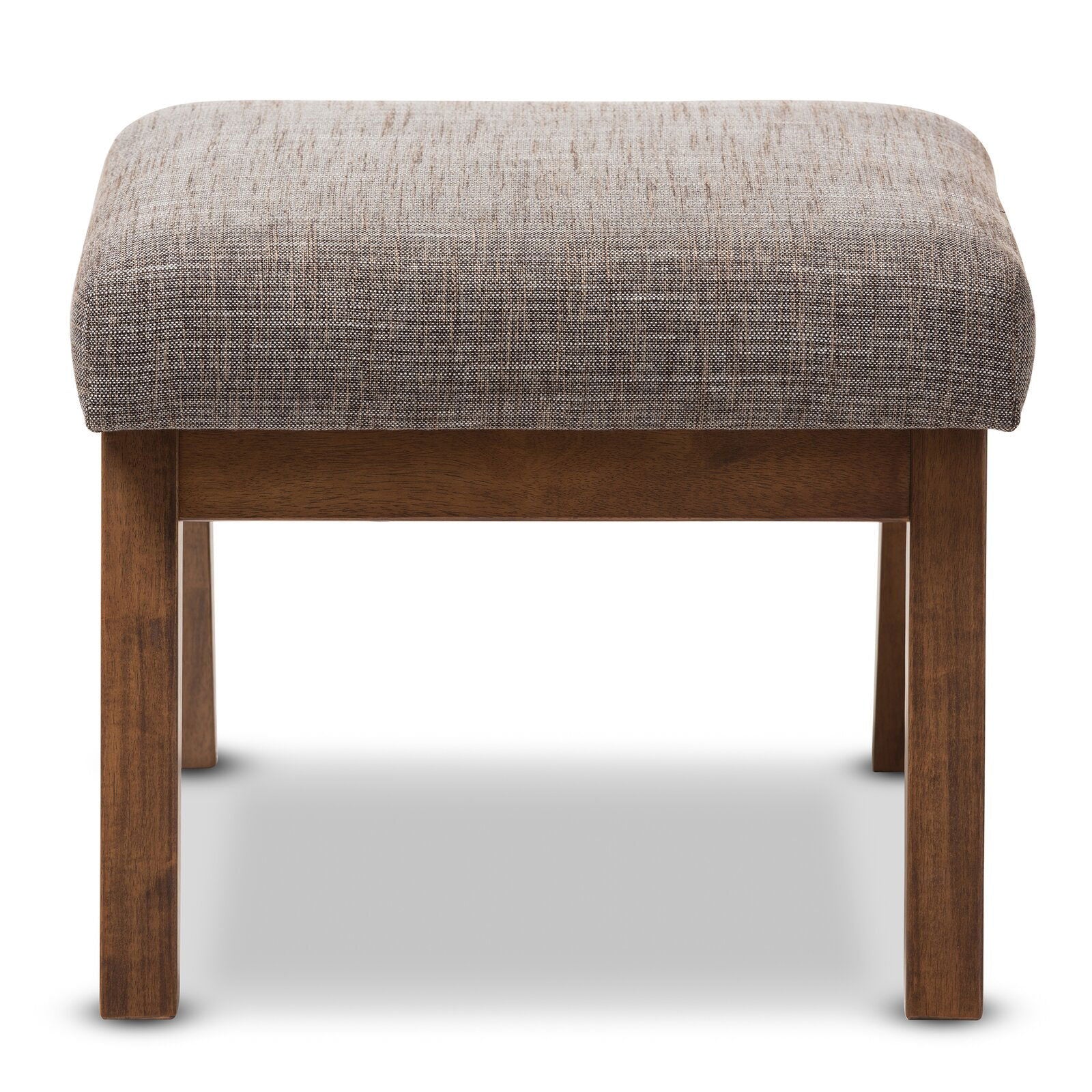 Wooden Ottoman with Fabric Upholstery -