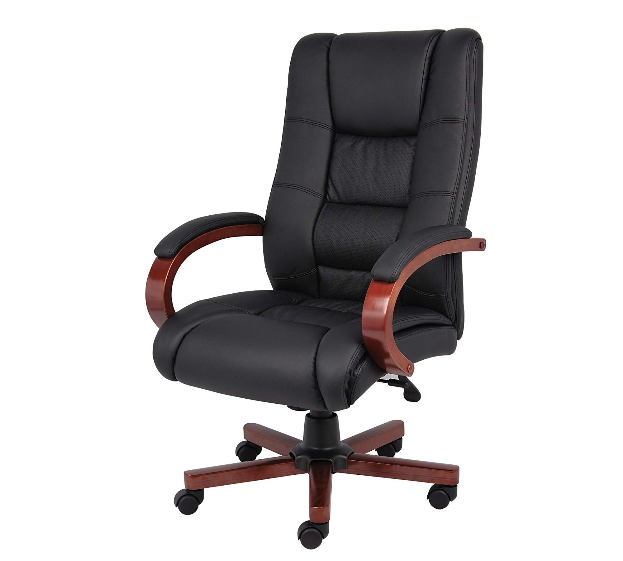 High Back Director Chair with Height Adjustable Wooden Base