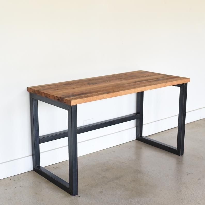 Wooden Top & Metal Base Study Table