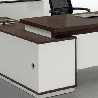 Director Table Dual Color in Pre & Post Laminated Particle/Plywood Board with 3 Drawers and Open Space.