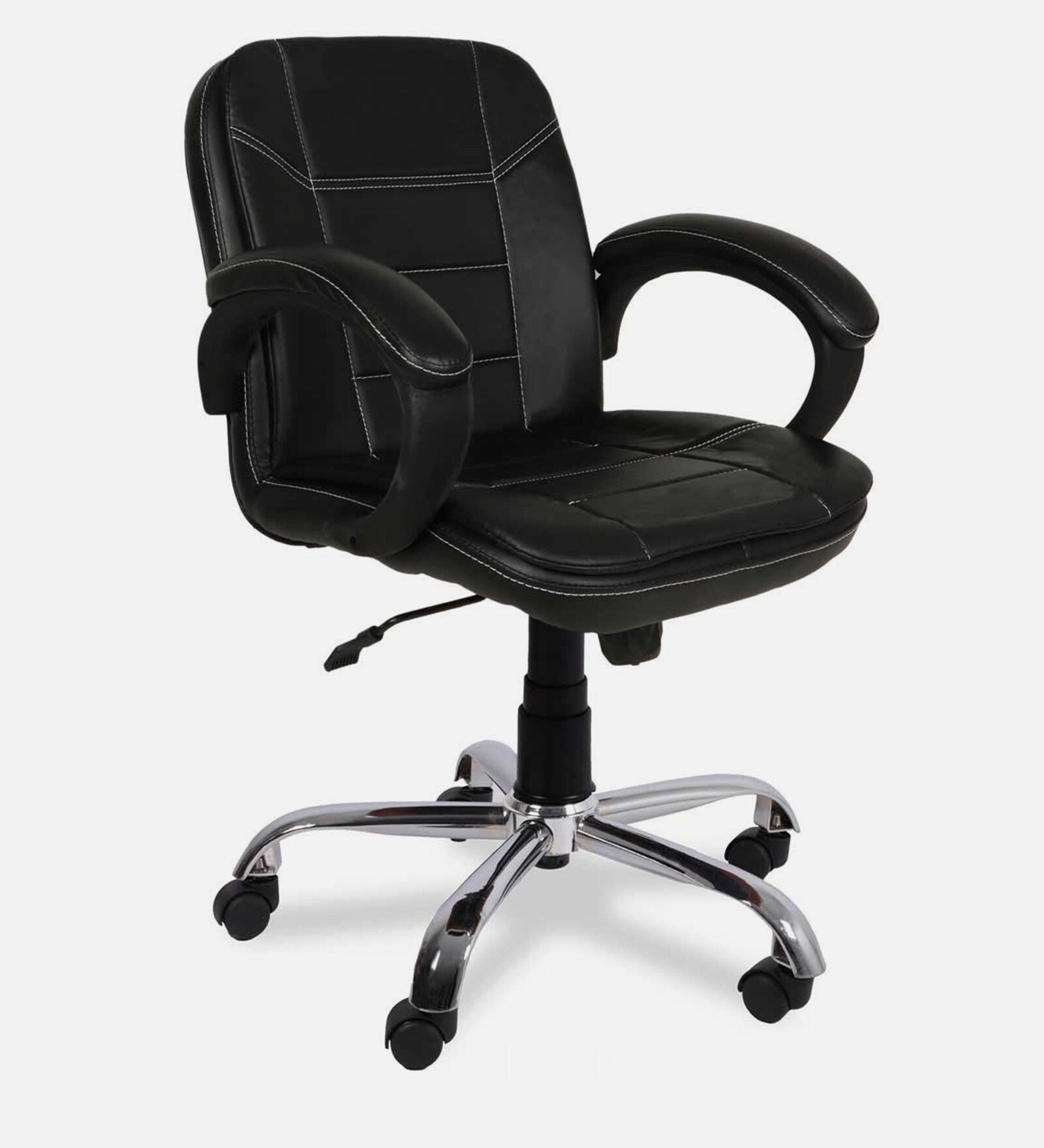 Mid Back Executive | Upholstery Leatherette |  Office Chair with Chrome Metal Base