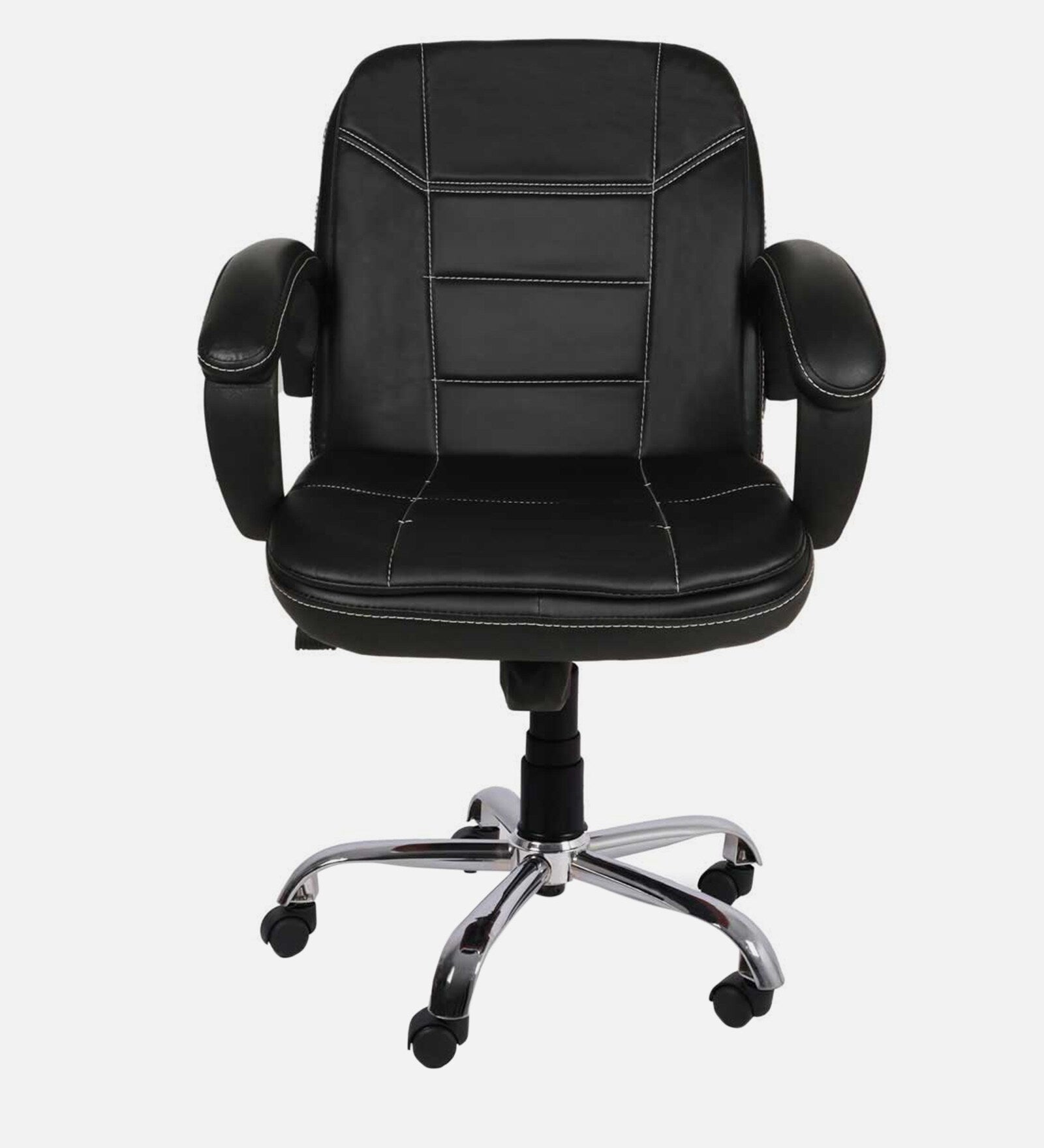 Mid Back Executive | Upholstery Leatherette |  Office Chair with Chrome Metal Base