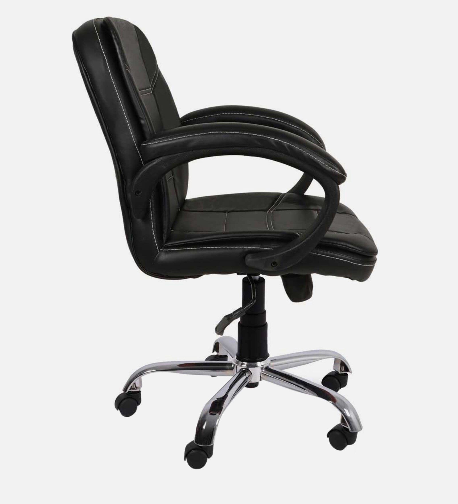 Mid Back Executive | Upholstery Leatherette |  Office Chair with Chrome Metal Base