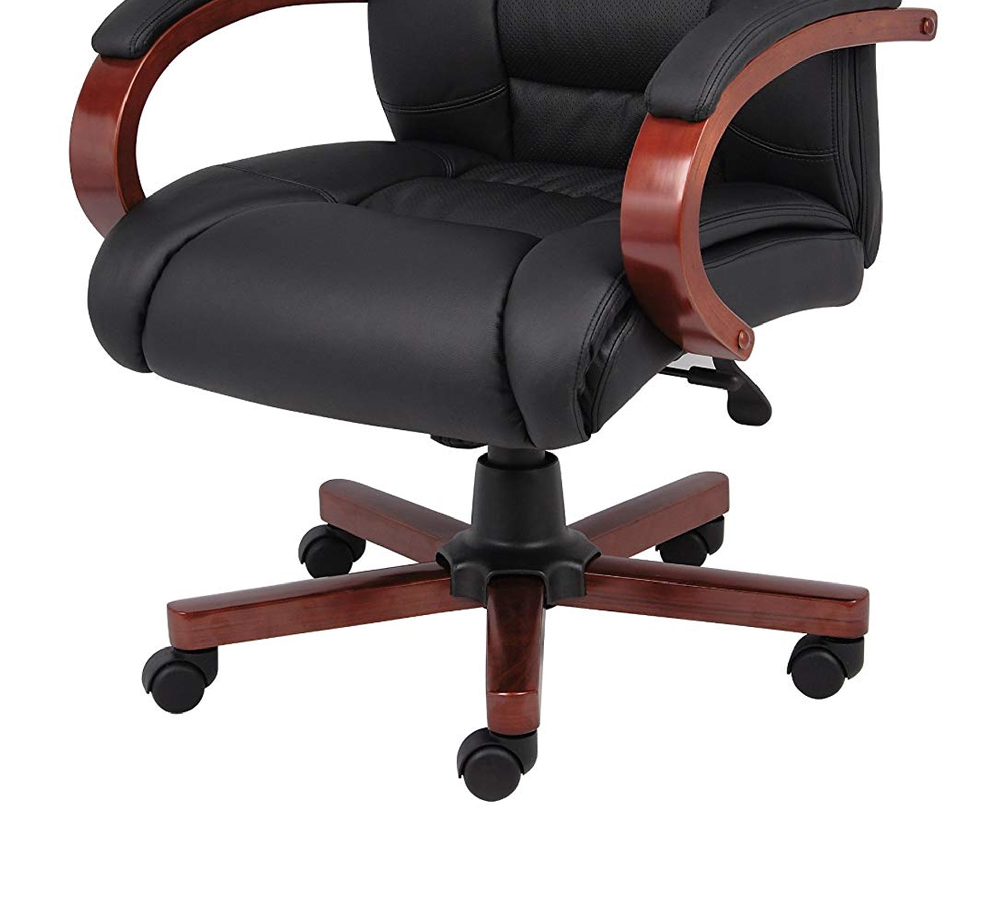 High Back Director Chair with Height Adjustable Wooden Base