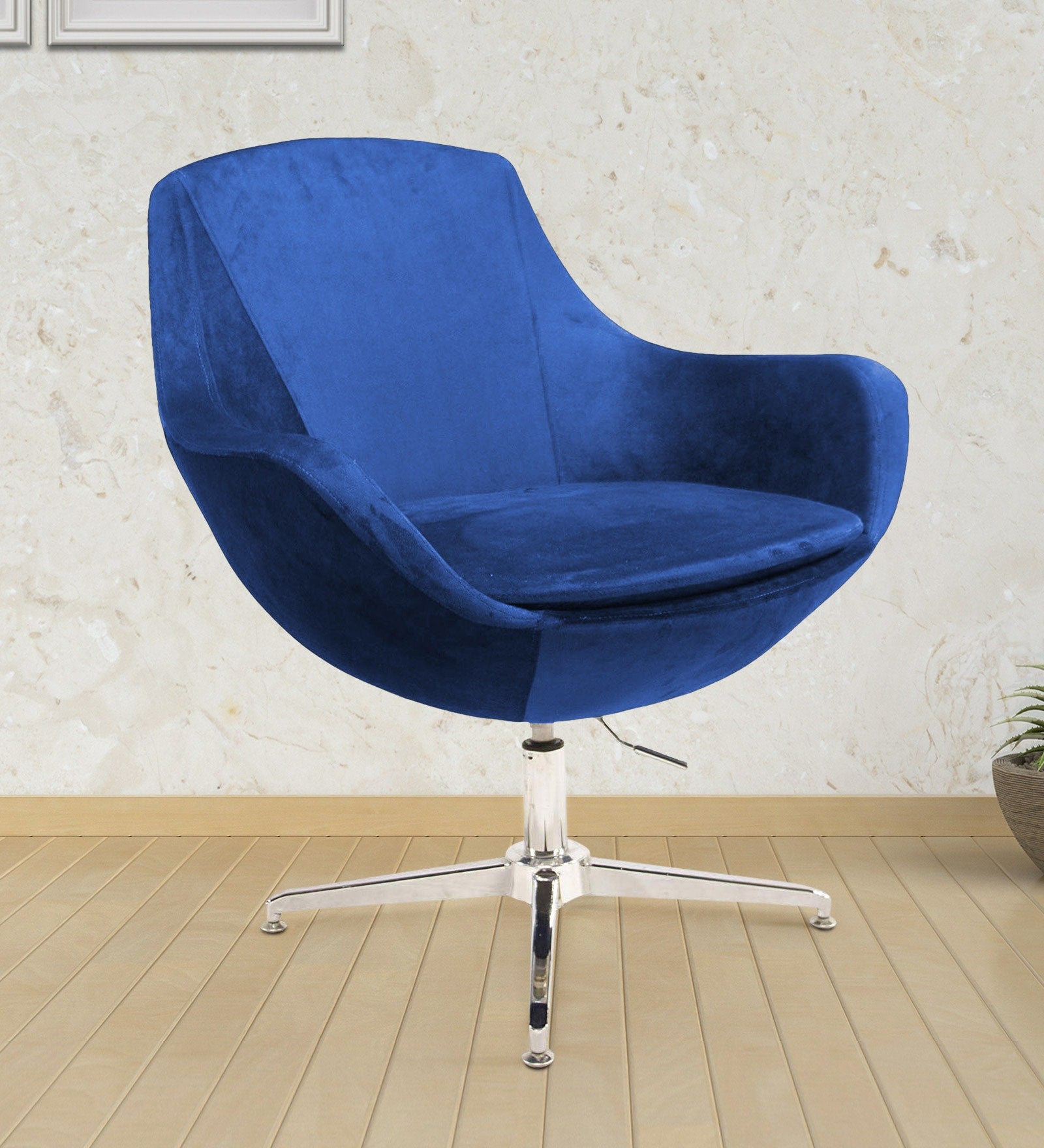 Velvet Seat with Chrome Base Lounge Chair