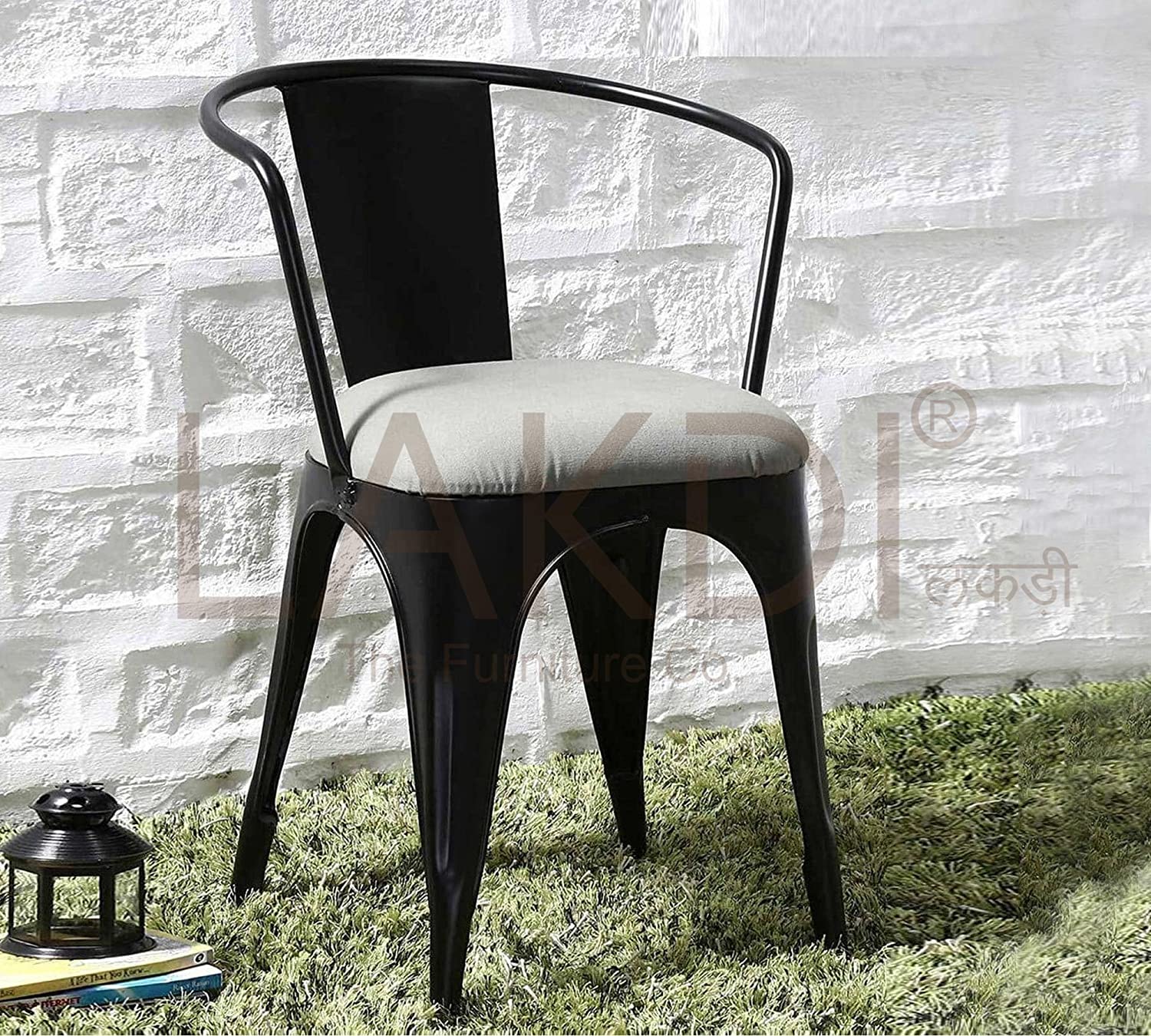 Cafe Chair With Metal Frame Legs Base