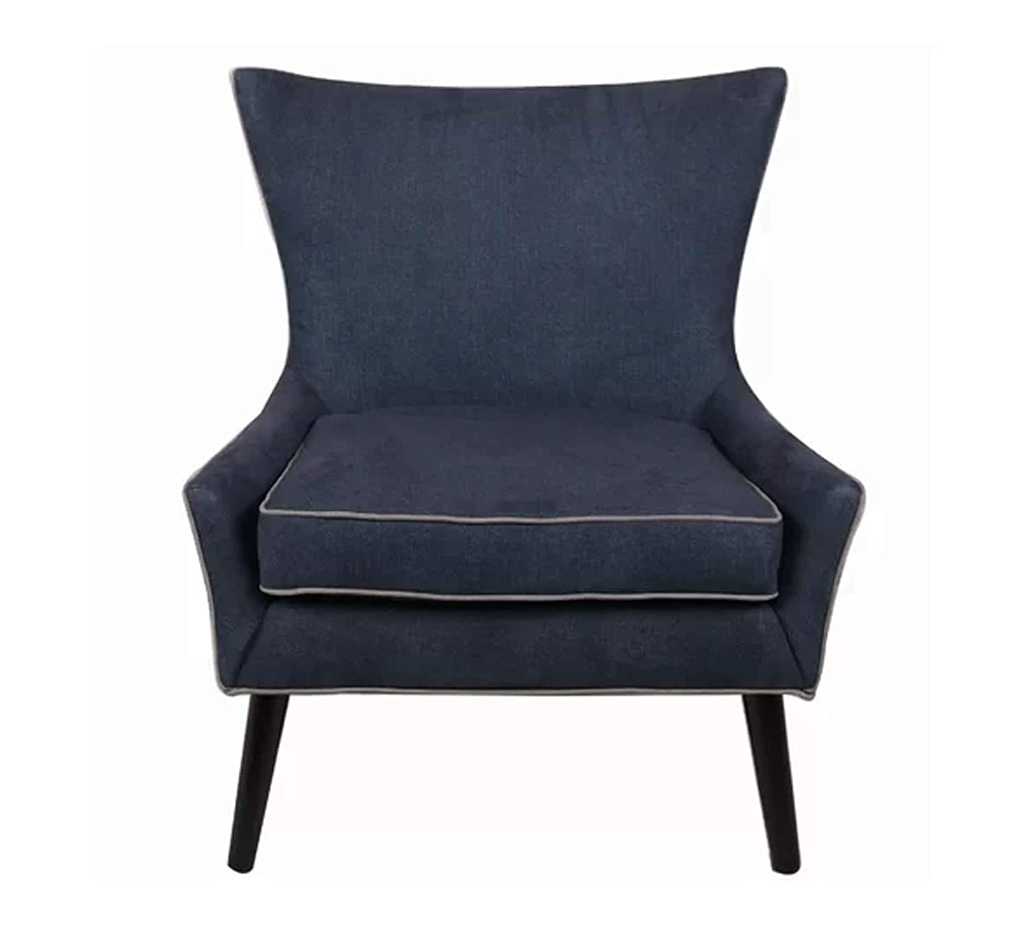 Modern Slate Denim with Black Legs Accent Chair