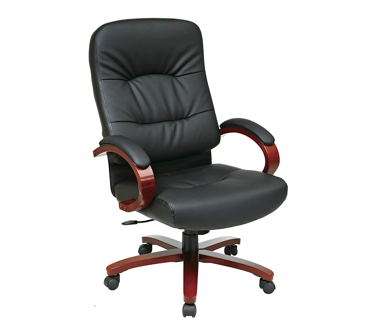 High Back Black Director Chair with Wooden Armrest and Base