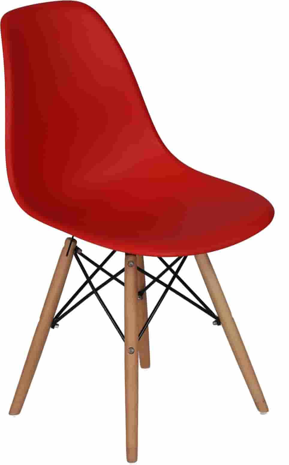 Cafe Chair in Wooden Legs Base PP Molded