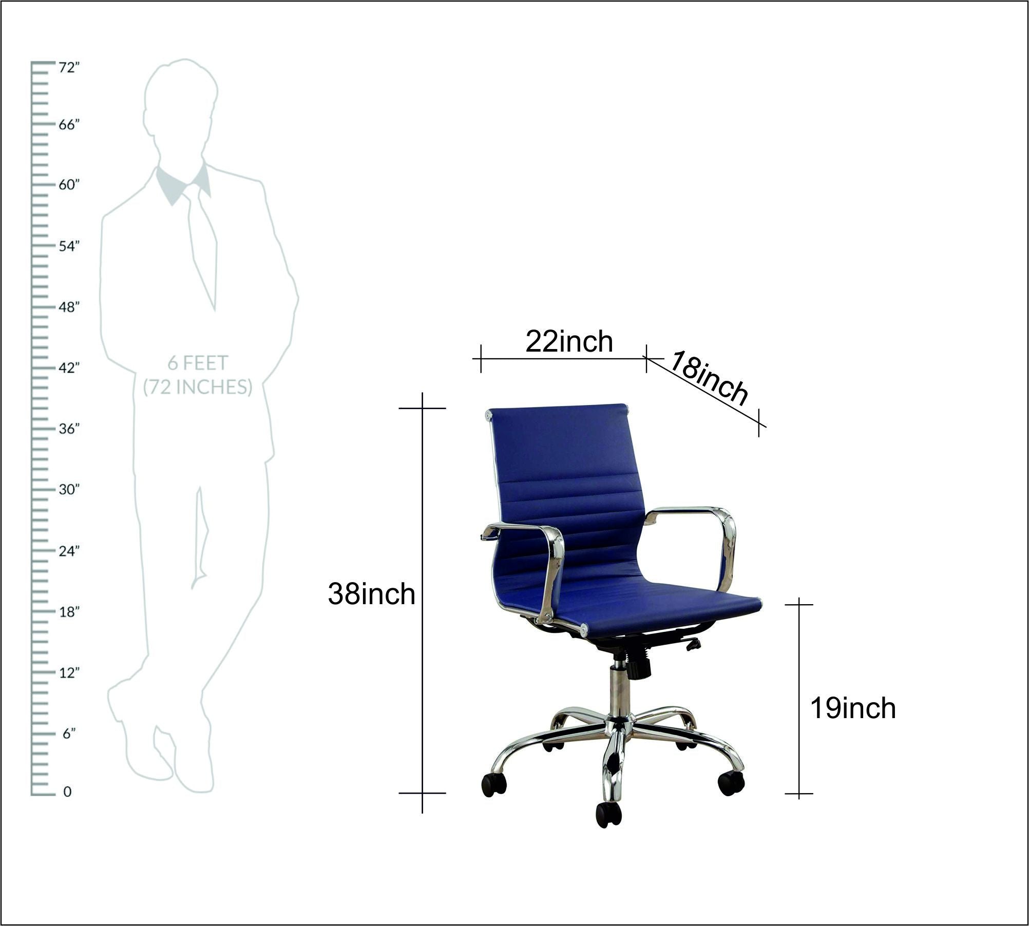 Medium Back Office Executive Chair with Height Adjustable Chrome Base