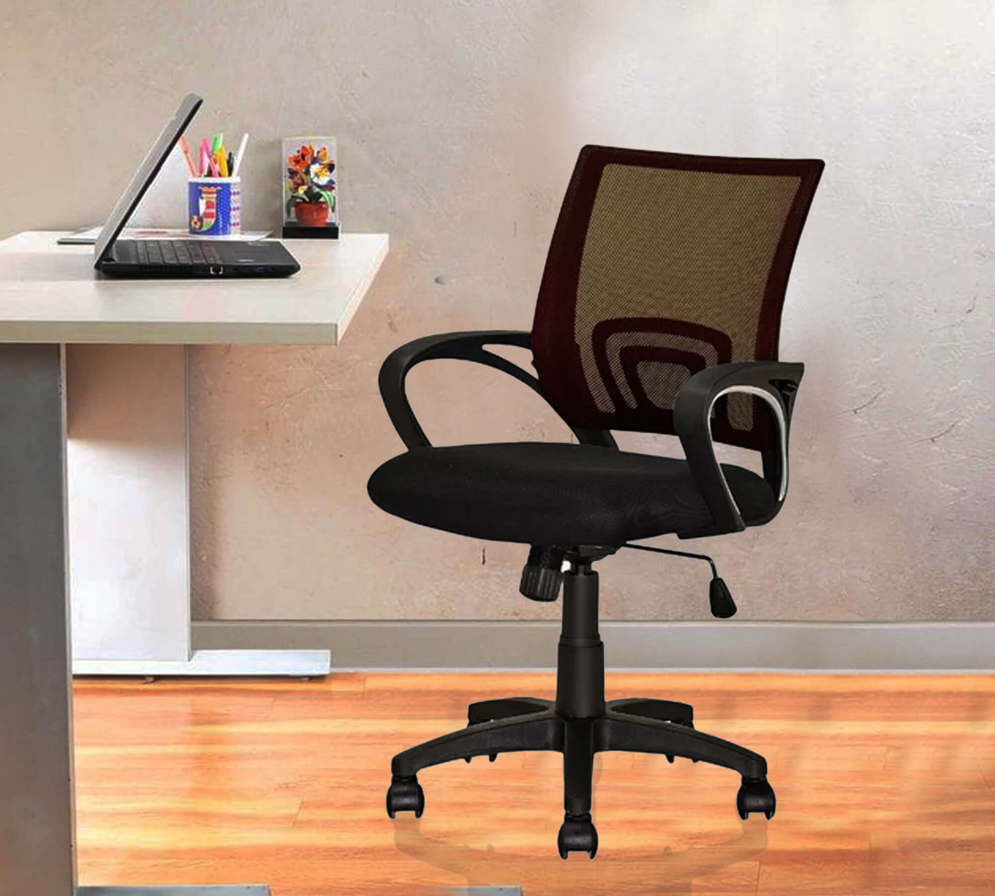 Medium Back Office Executive Mesh Chair with Nylon Wheels Base