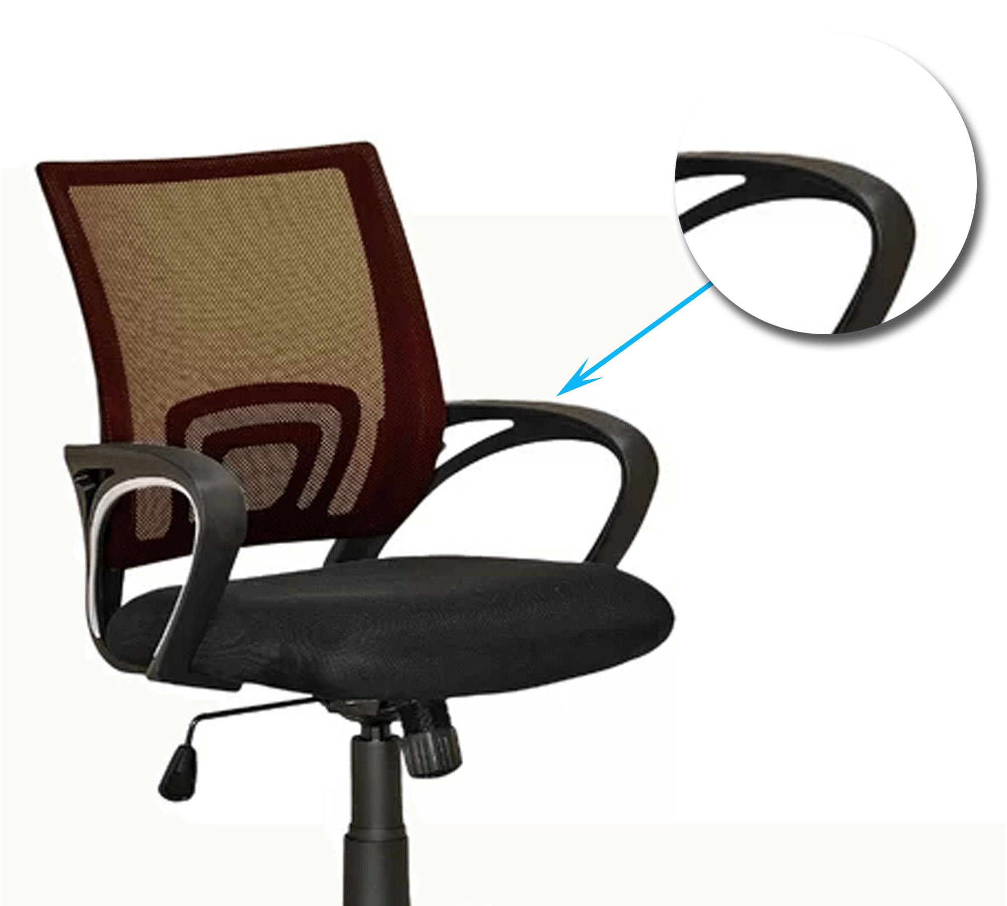 Medium Back Office Executive Mesh Chair with Nylon Wheels Base