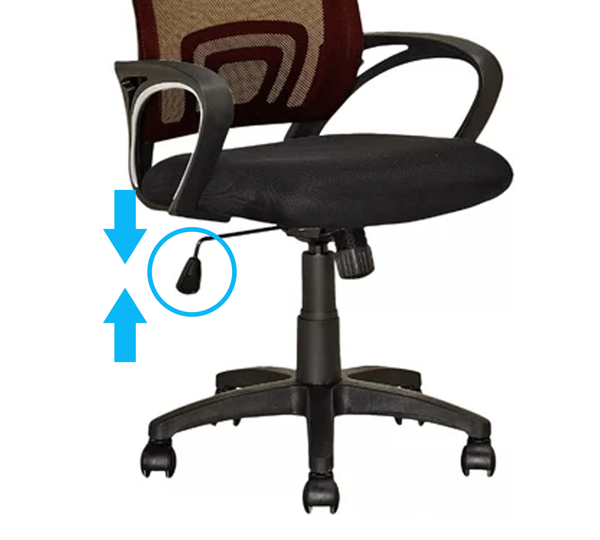 Medium Back Office Executive Mesh Chair with Nylon Wheels Base