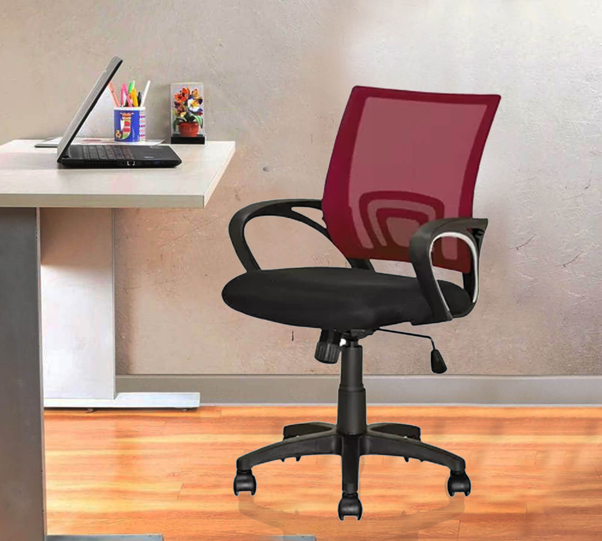 Medium Back Office Executive Mesh Chair with Nylon Wheels Base