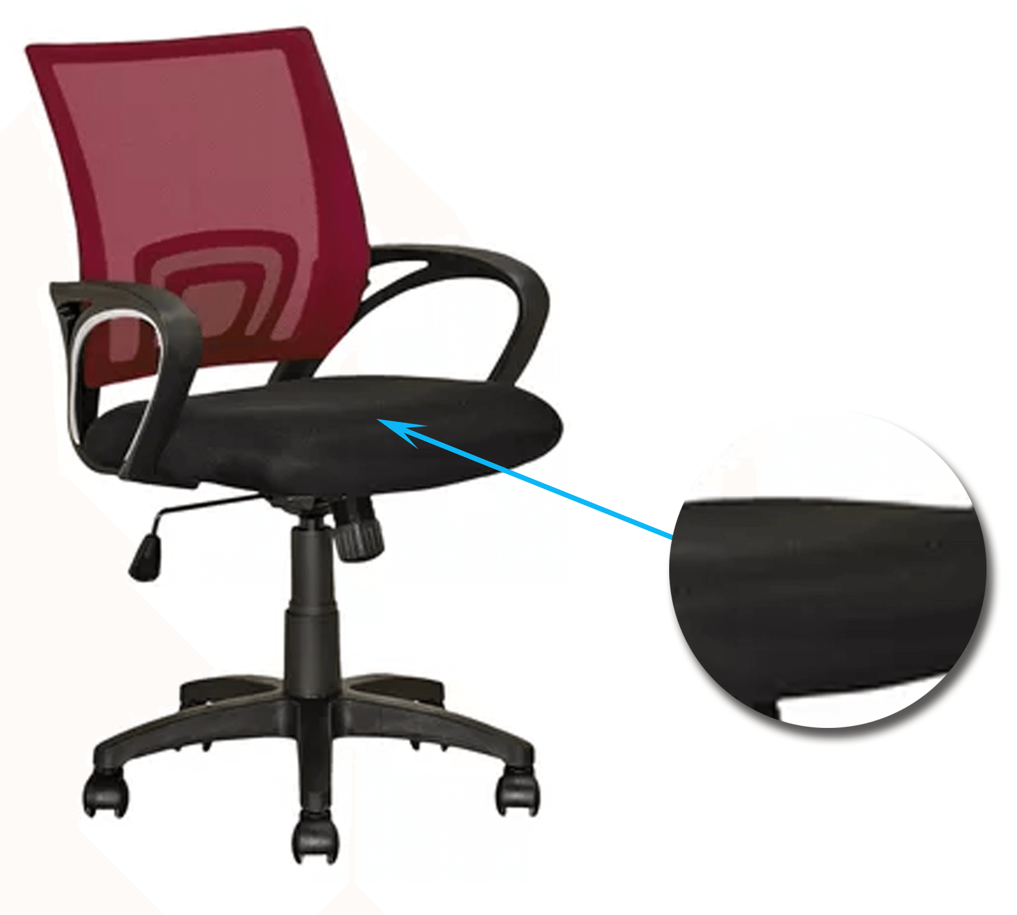 Medium Back Office Executive Mesh Chair with Nylon Wheels Base