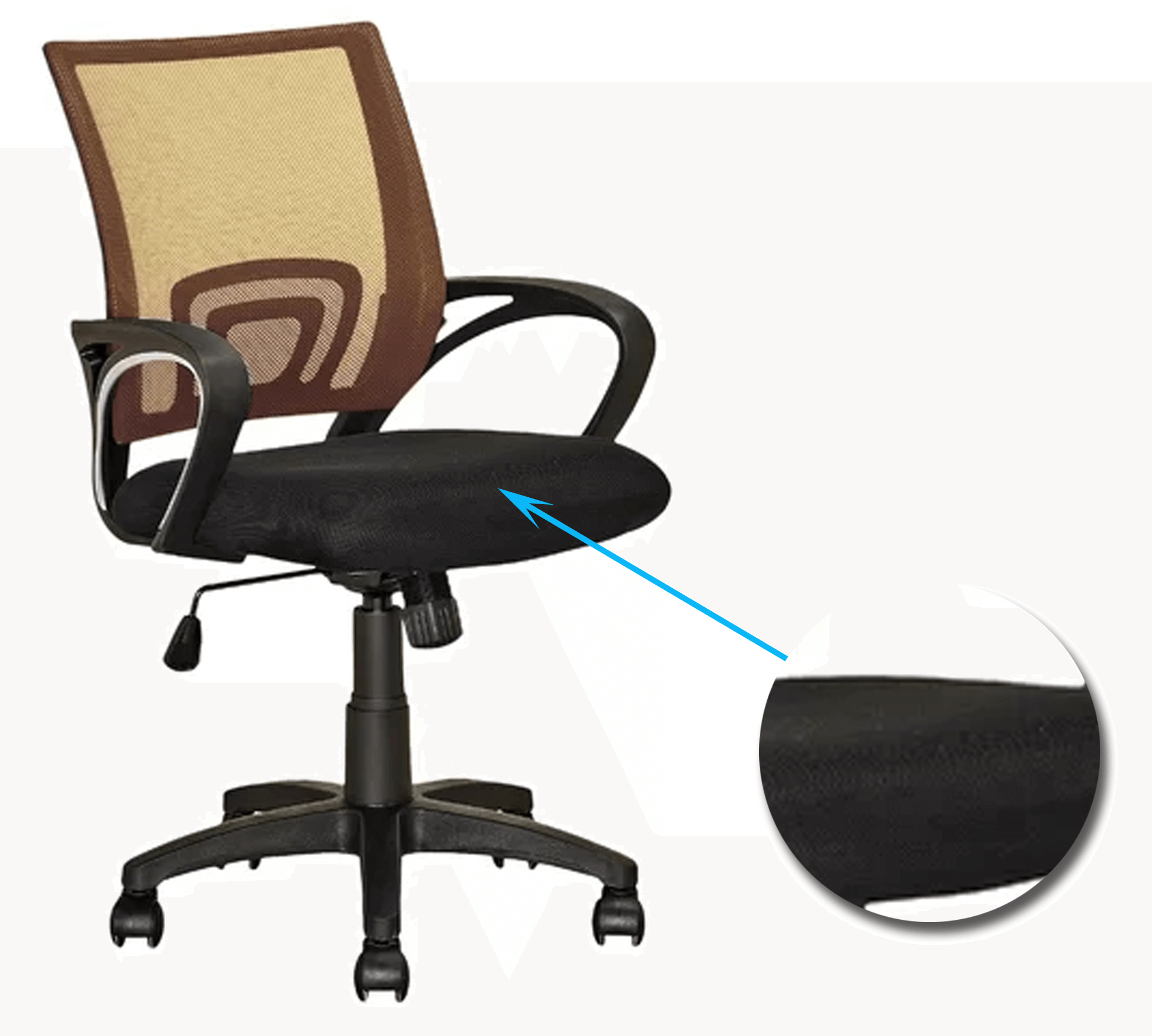 Medium Back Office Executive Mesh Chair with Nylon Wheels Base