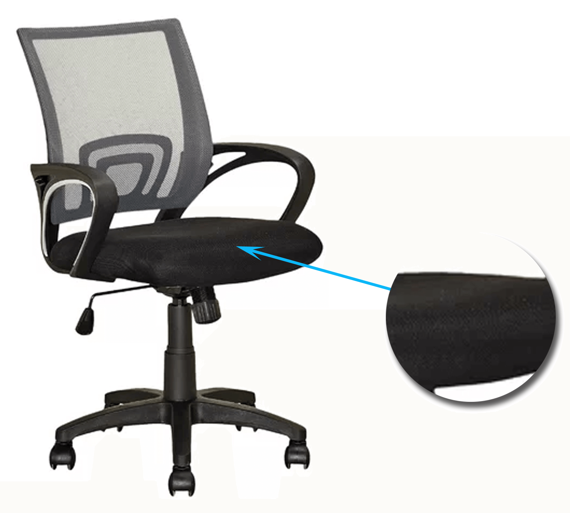 Medium Back Office Executive Mesh Chair with Nylon Wheels Base