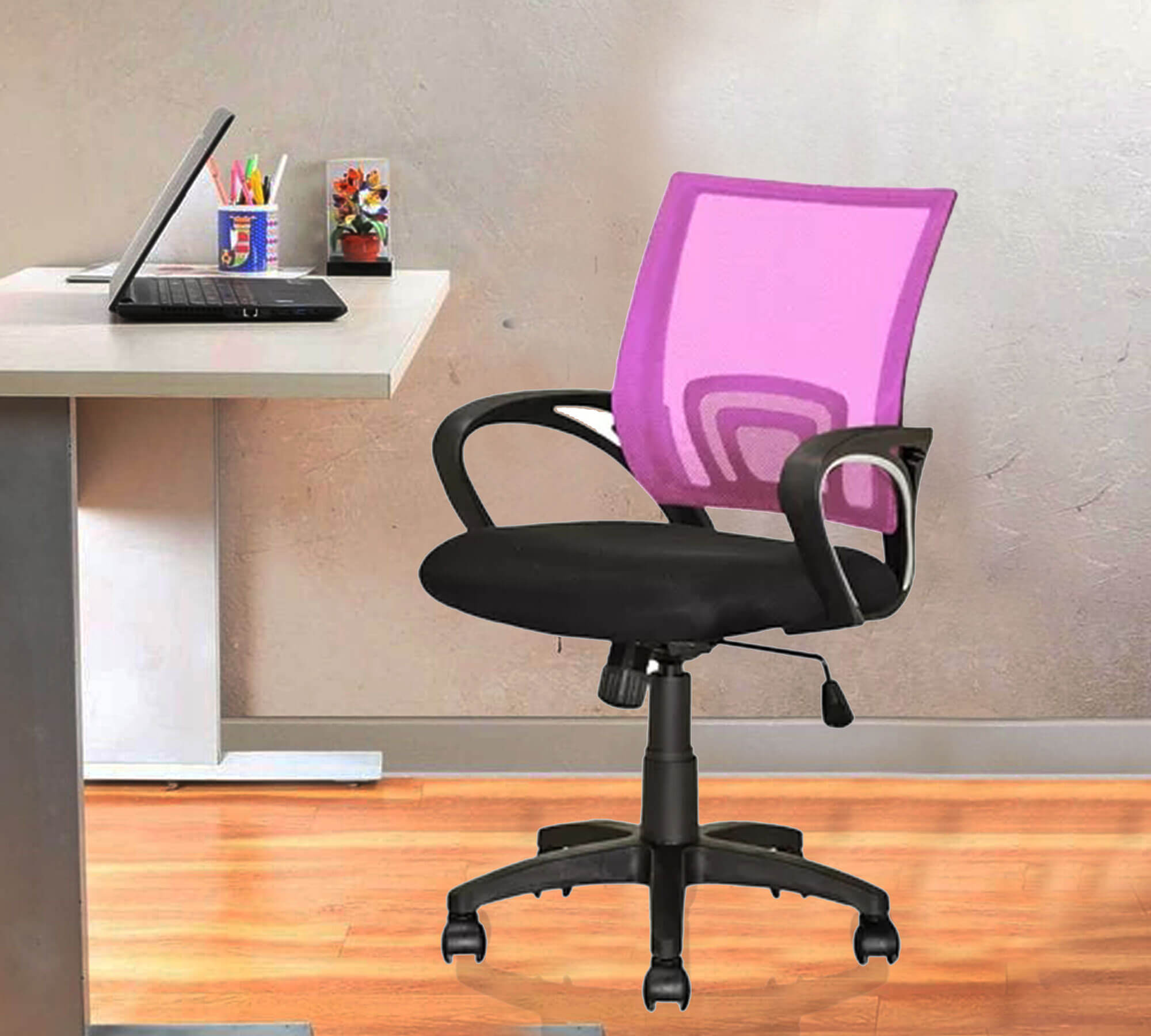 Medium Back Office Executive Mesh Chair with Nylon Wheels Base