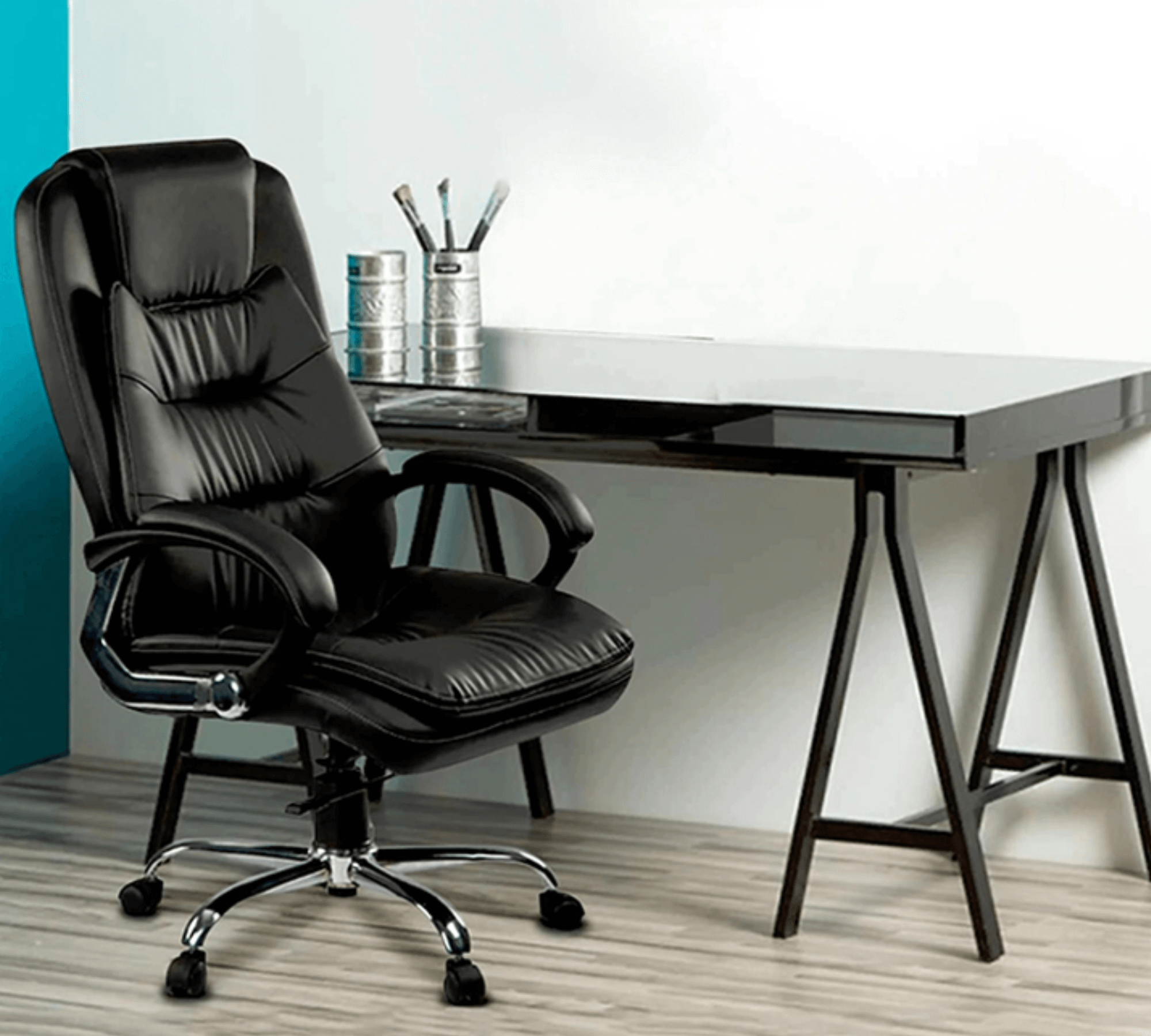 High Back Director Chair with Height Adjustable Chrome Base