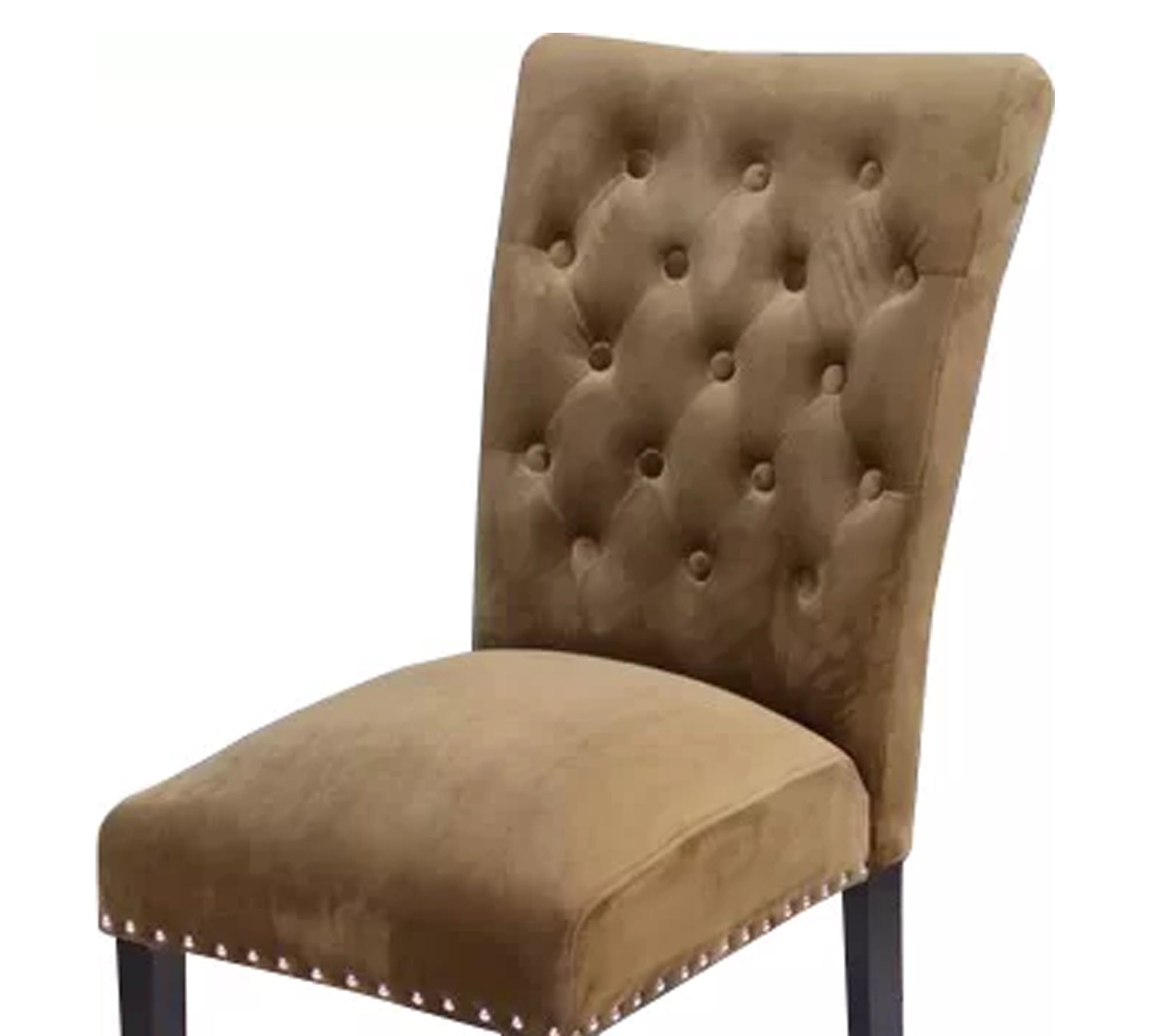 Solid Wooden Frame Legs Base Fabric Velvet Armless Dining Chair