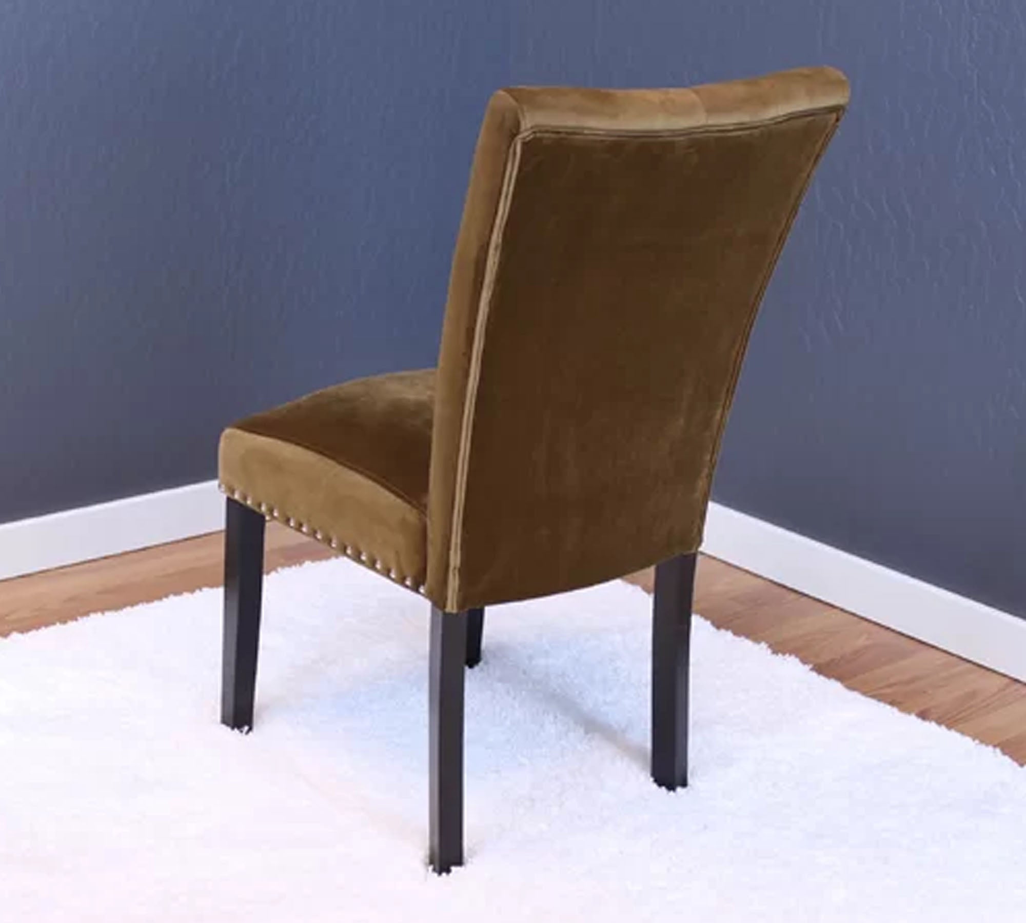 Solid Wooden Frame Legs Base Fabric Velvet Armless Dining Chair