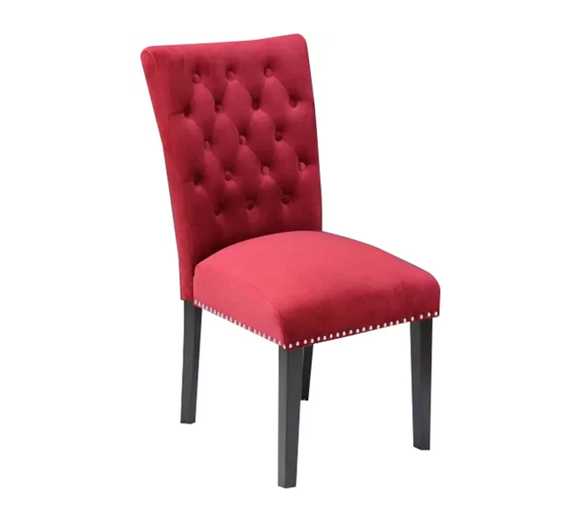 Solid Wooden Frame Legs Base Fabric Velvet Armless Dining Chair