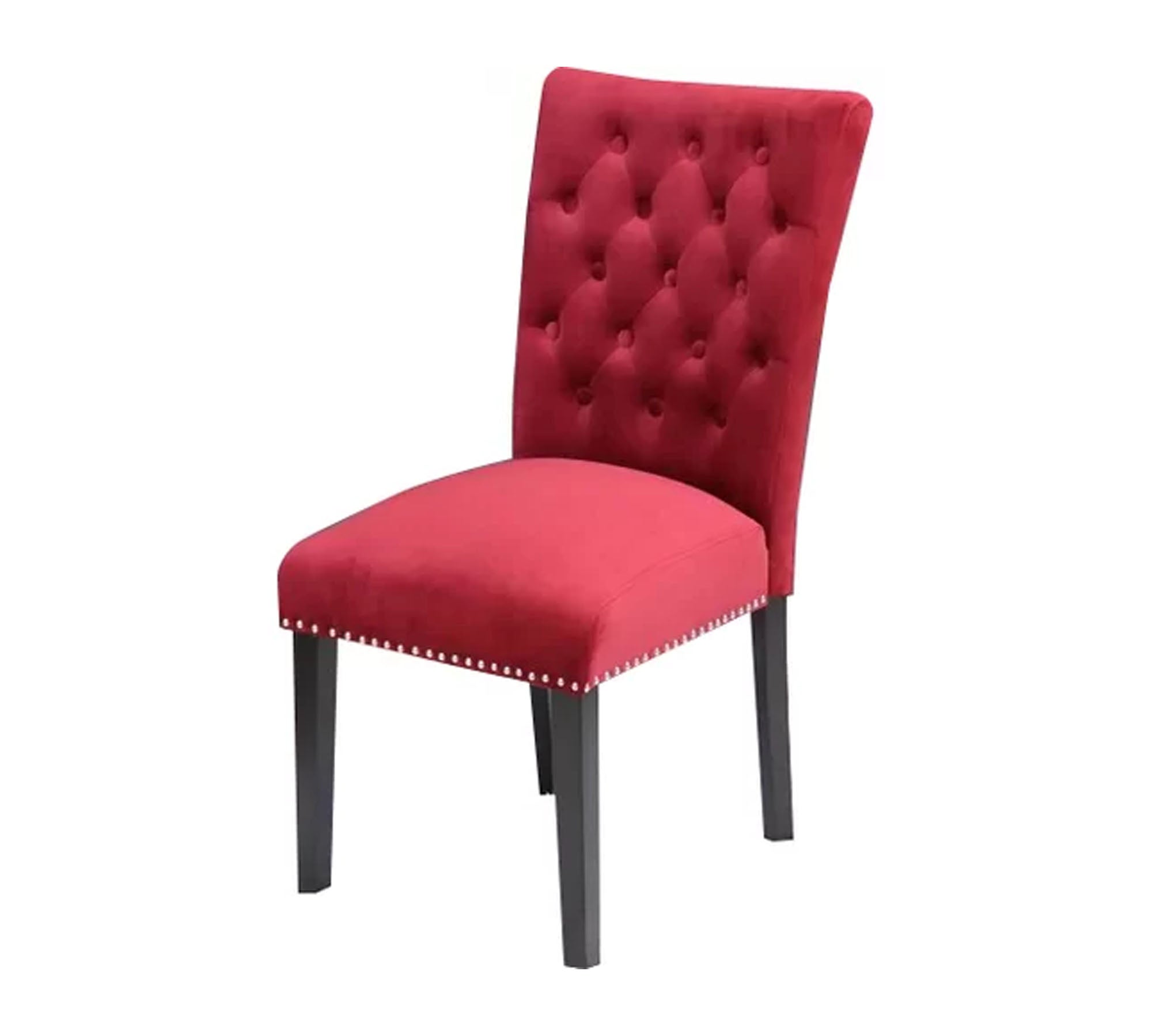 Solid Wooden Frame Legs Base Fabric Velvet Armless Dining Chair