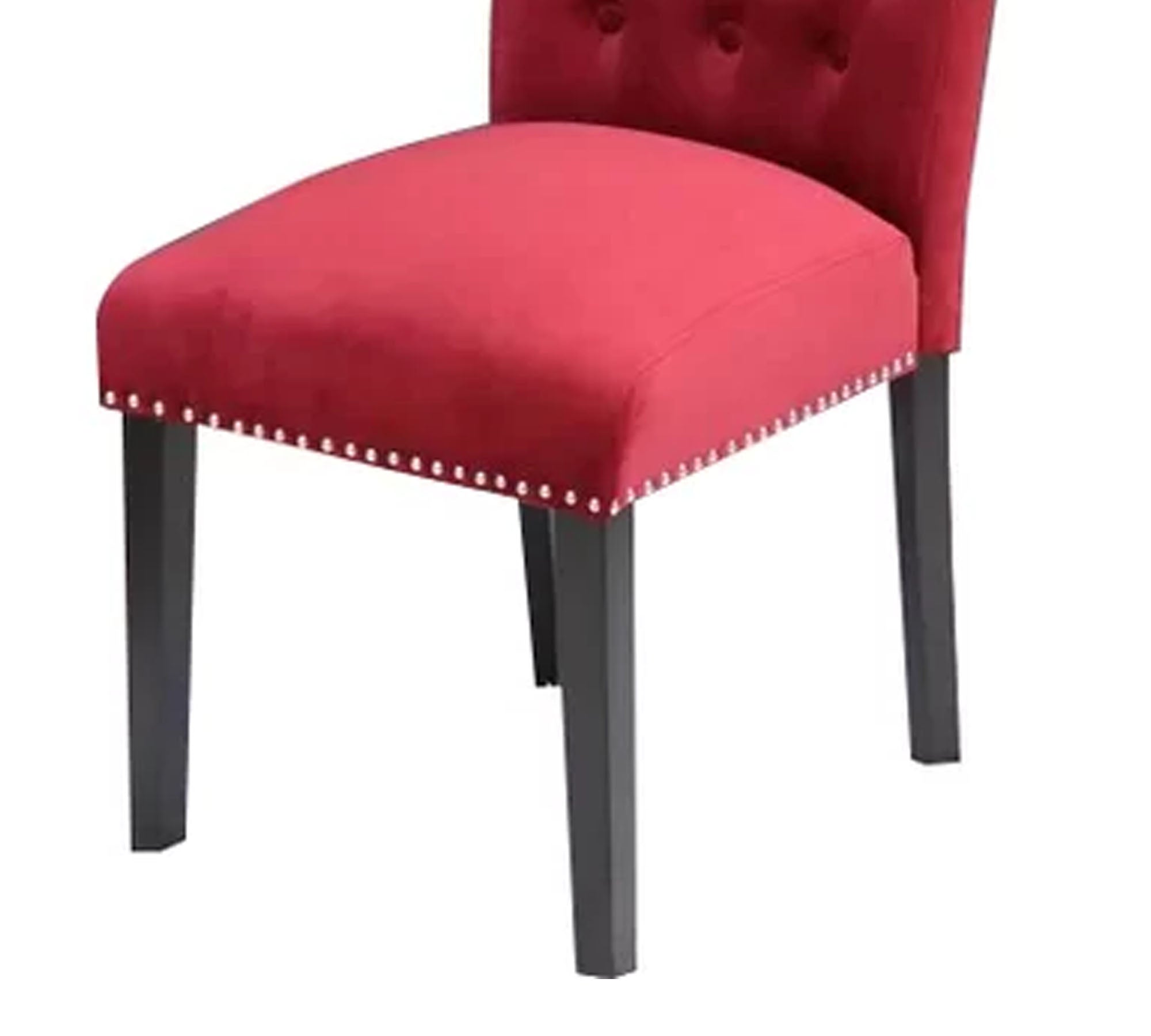 Solid Wooden Frame Legs Base Fabric Velvet Armless Dining Chair