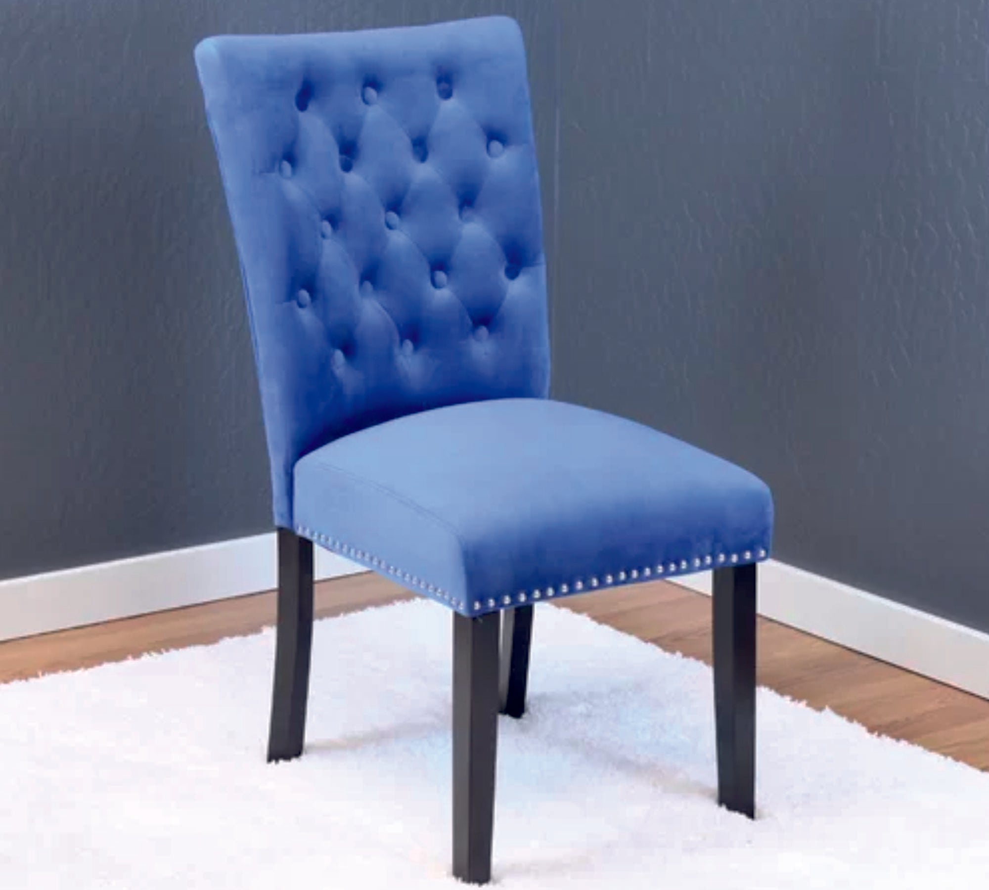 Solid Wooden Frame Legs Base Fabric Velvet Armless Dining Chair