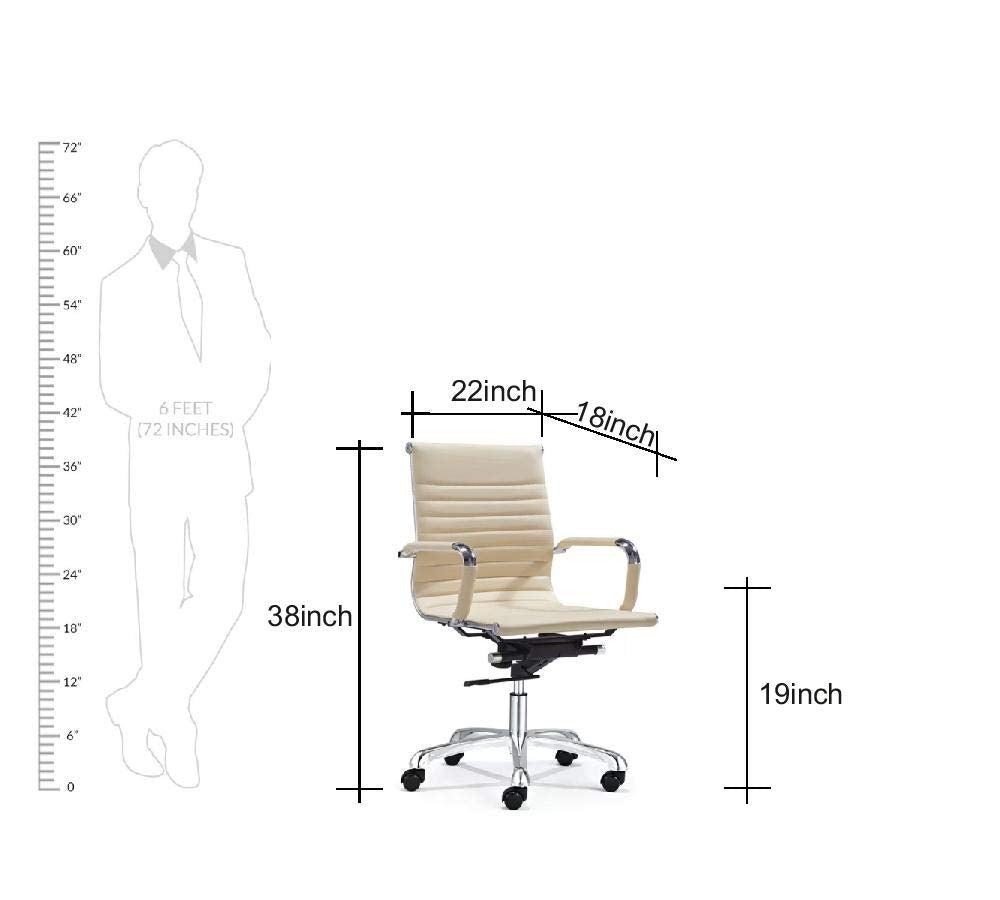 Medium Back Office Executive Chair with Height Adjustable Chrome Base