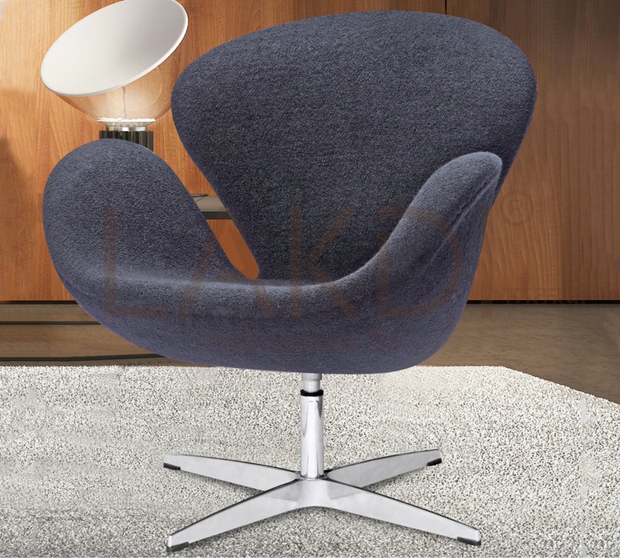 Swivel Tulip Chair With Metal Chrome Base