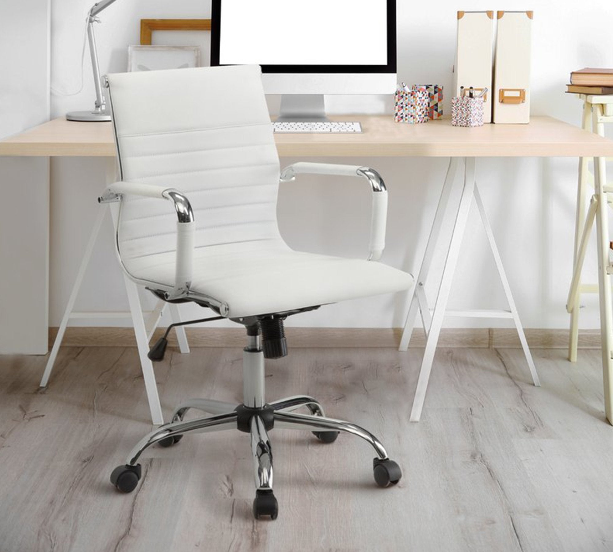 Medium Back Office Executive Chair with Height Adjustable Chrome Base